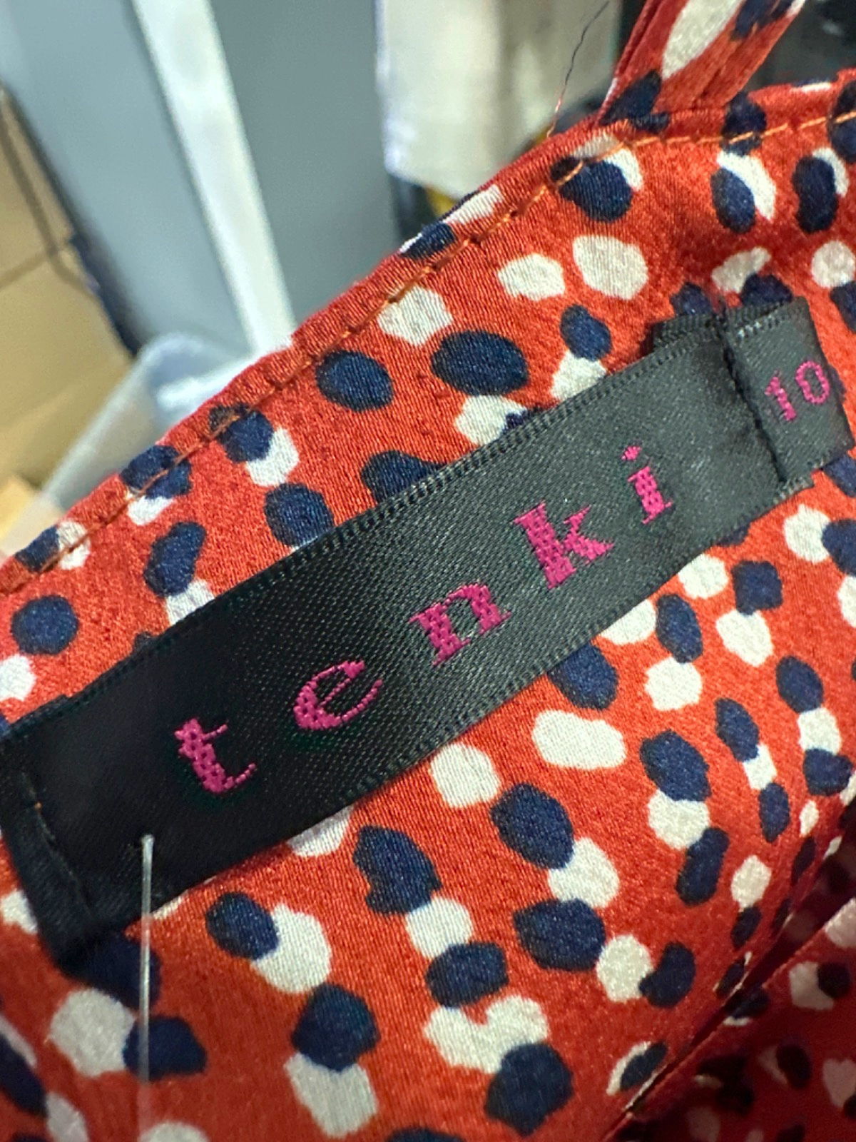 Tenki Red Polka Dot Maxi Dress UK 10