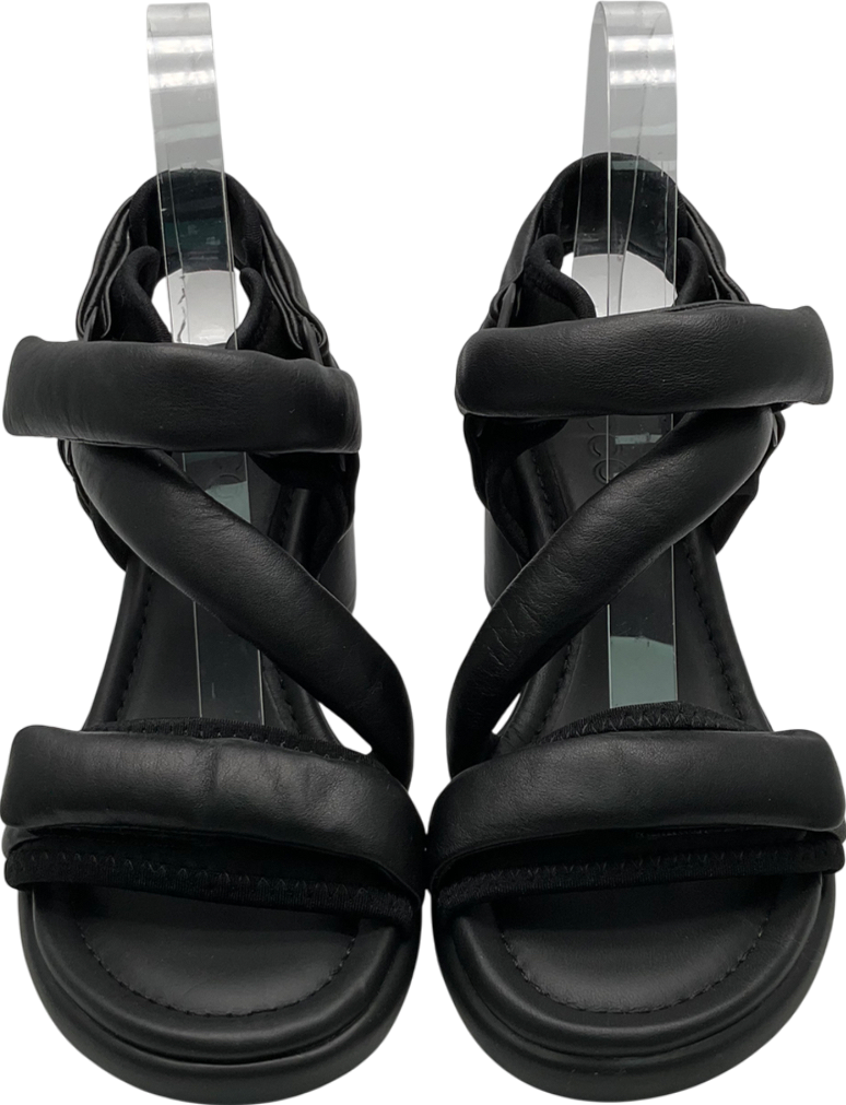 ecco Black Leather Heeled Strappy Sandals UK 4 EU 37 👠