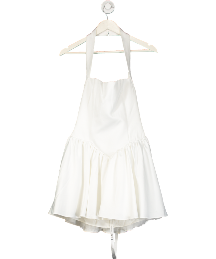 Leau White Hyades Halter Corset Mini Dress UK L