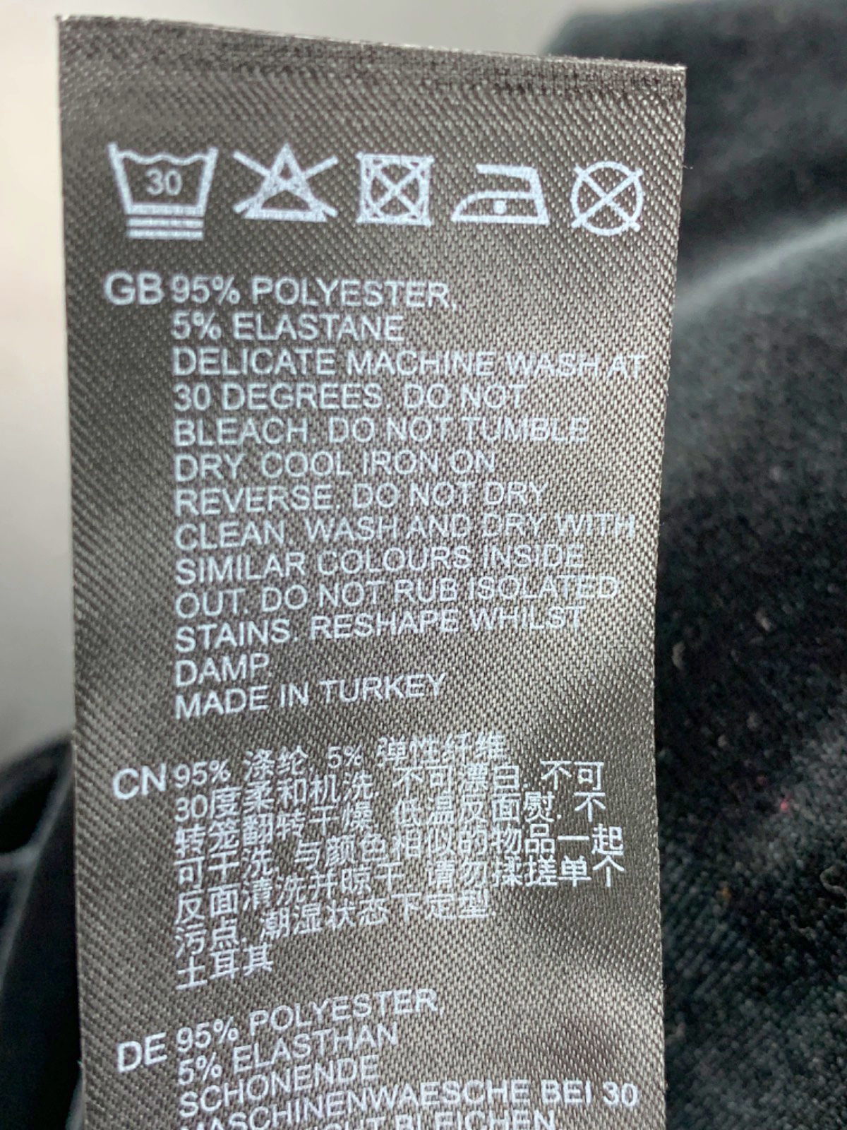 Reiss Black Mia-Drape Detail Velvet Top UK S