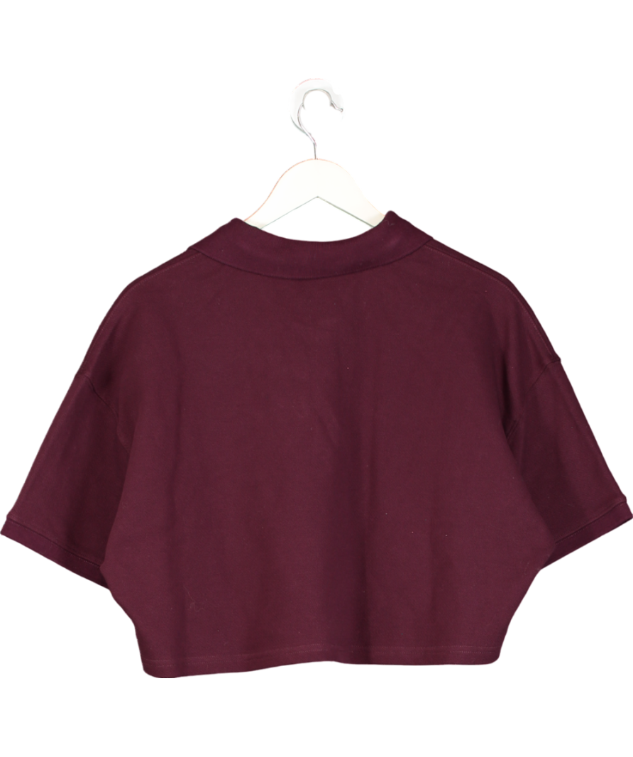 WRSTBHVR  Burgundy Jola Cropped Polo T-shirt UK 12