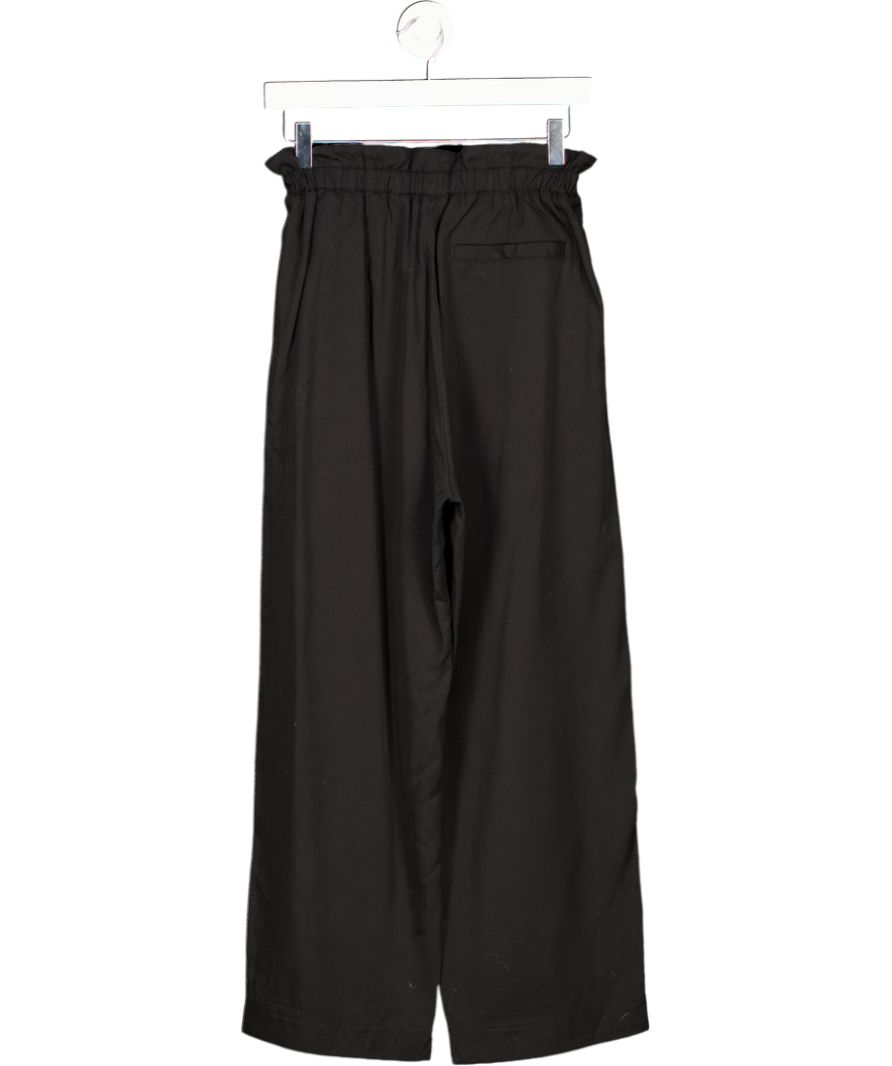 Arket Black Relaxed Belted Lyocell Trousers UK 6