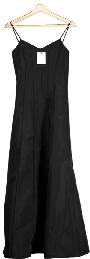 Whistles Black Laverne Taffeta Maxi Dress UK 6