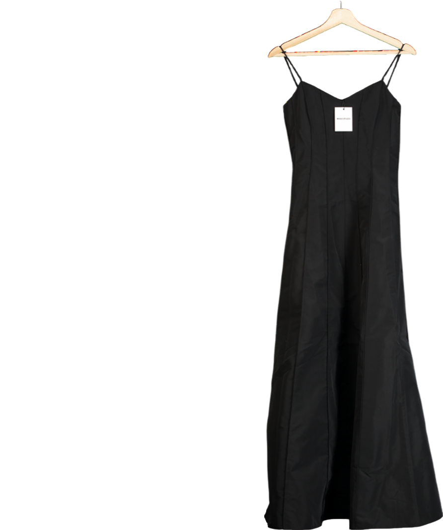 Whistles Black Laverne Taffeta Maxi Dress UK 6