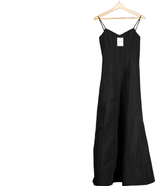 Whistles Black Laverne Taffeta Maxi Dress UK 6