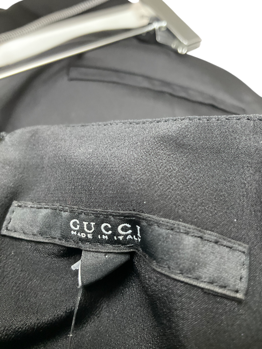 GUCCI Black Silk Blend Trousers With Gold Stud Detail And Silk Bustier Top UK L & Trousers UK M