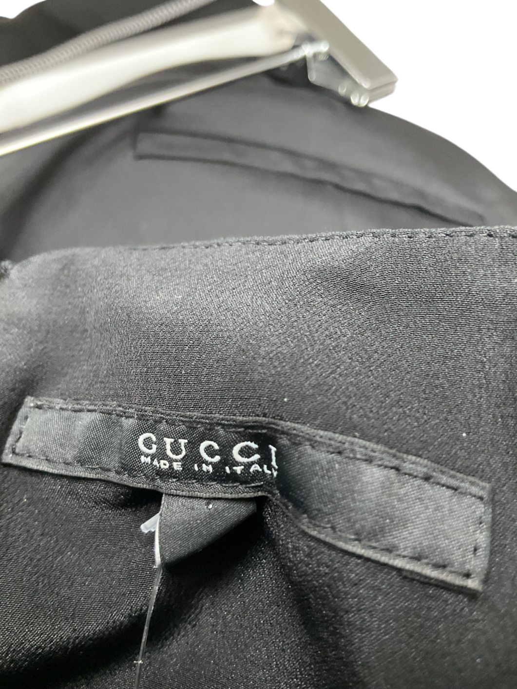 GUCCI Black Silk Blend Trousers With Gold Stud Detail And Silk Bustier Top UK L & Trousers UK M