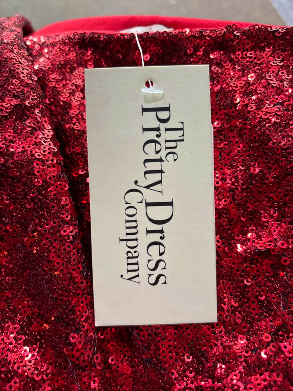 The Pretty Dress Company Red Sequin One-Shoulder Midi Dress Size UK 10