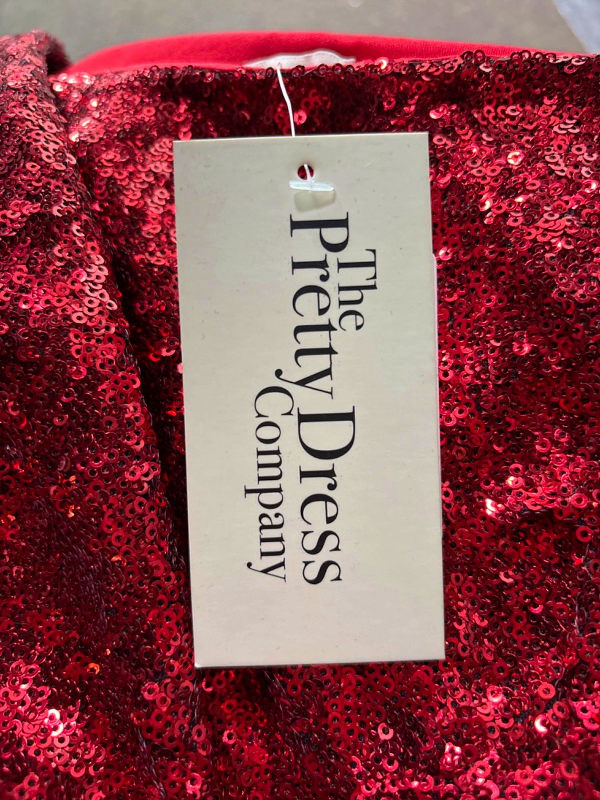 The Pretty Dress Company Red Sequin One-Shoulder Midi Dress Size UK 10