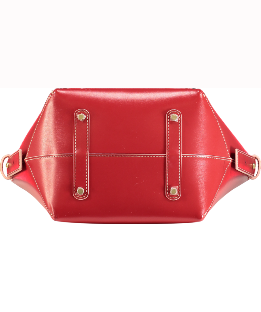 J McLaughlin Red Crawford Leather Bucket Bag One Size