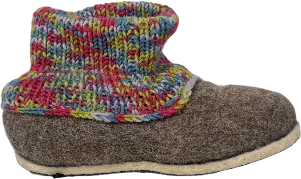 Multicoloured Handmade Soft Knit Slipper 12-18 Months