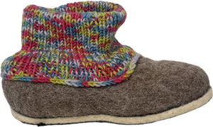 Multicoloured Handmade Soft Knit Slipper 12-18 Months