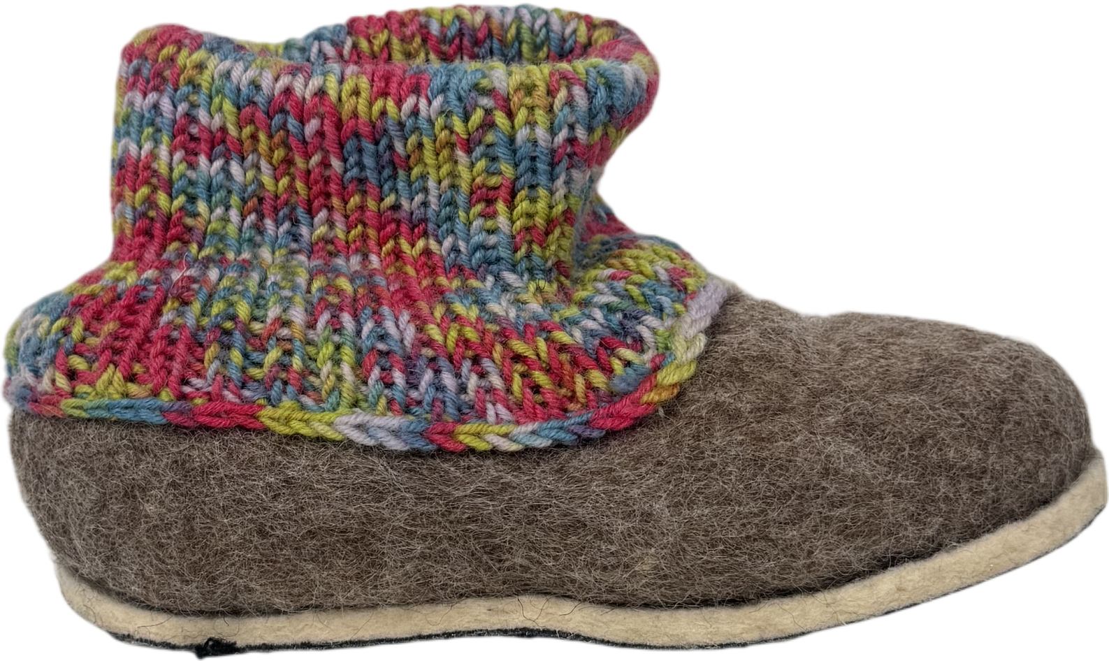 Multicoloured Handmade Soft Knit Slipper 12-18 Months