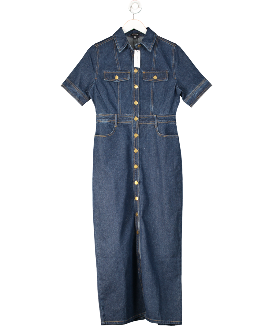 Karen Millen Blue Denim Maxi Shirt Dress UK 10