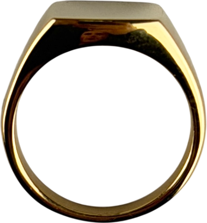 CRAFTD LONDON Square 18k Yellow Gold Plated Signet Ring SIZE U