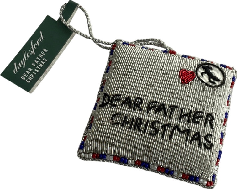 Daylesford White Father Christmas Letter Hanging Decoration