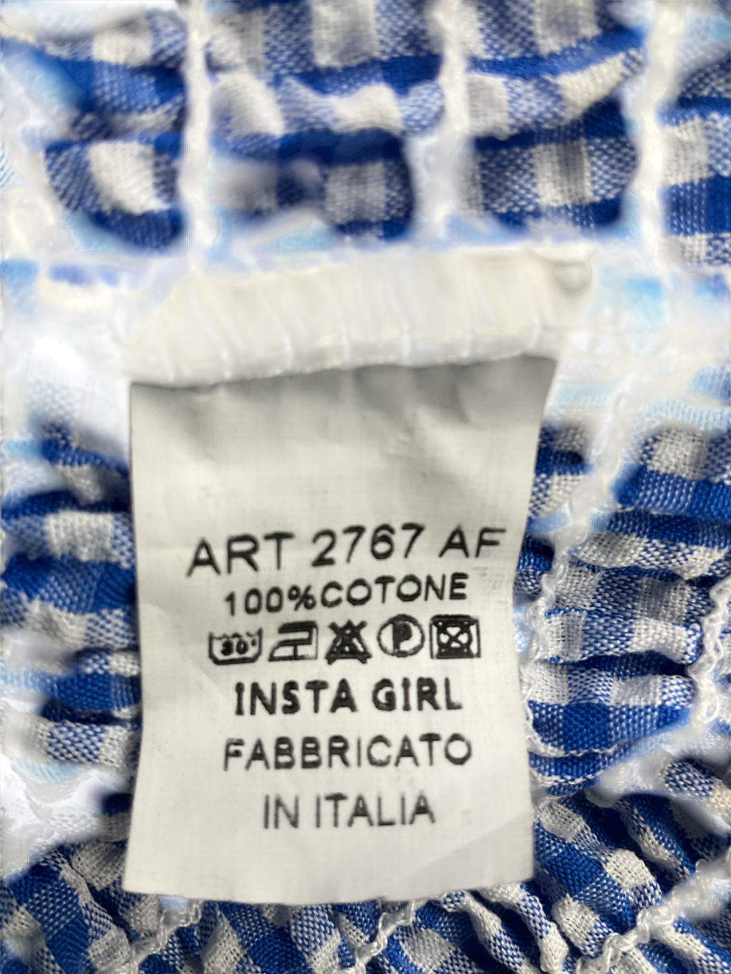 Insta Girl Blue Gingham Short Sleeve Blouse UK S