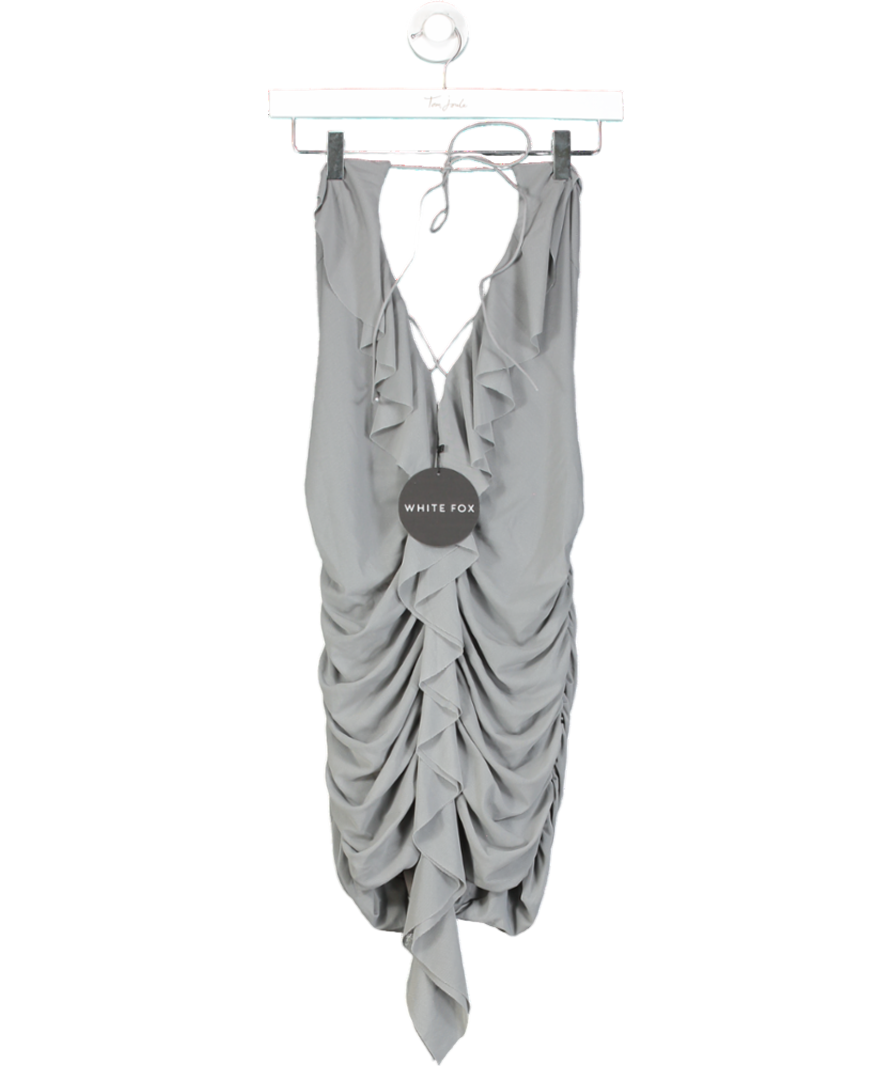 Club L White Cirilla Plunge Maxi Dress UK 12