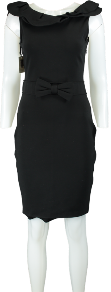 Red Valentino Black Sleeveless Bow Detail Dress UK M