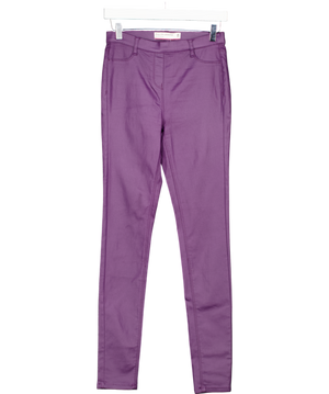 Next Purple Long Mid-rise Pull-on Coated Leggings UK 8