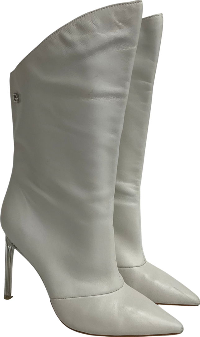 Guess White Knee High Boots UK 4