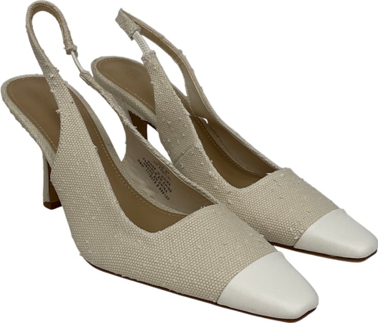 H&M Cream Textured Slingback UK 3 EU 36 👠