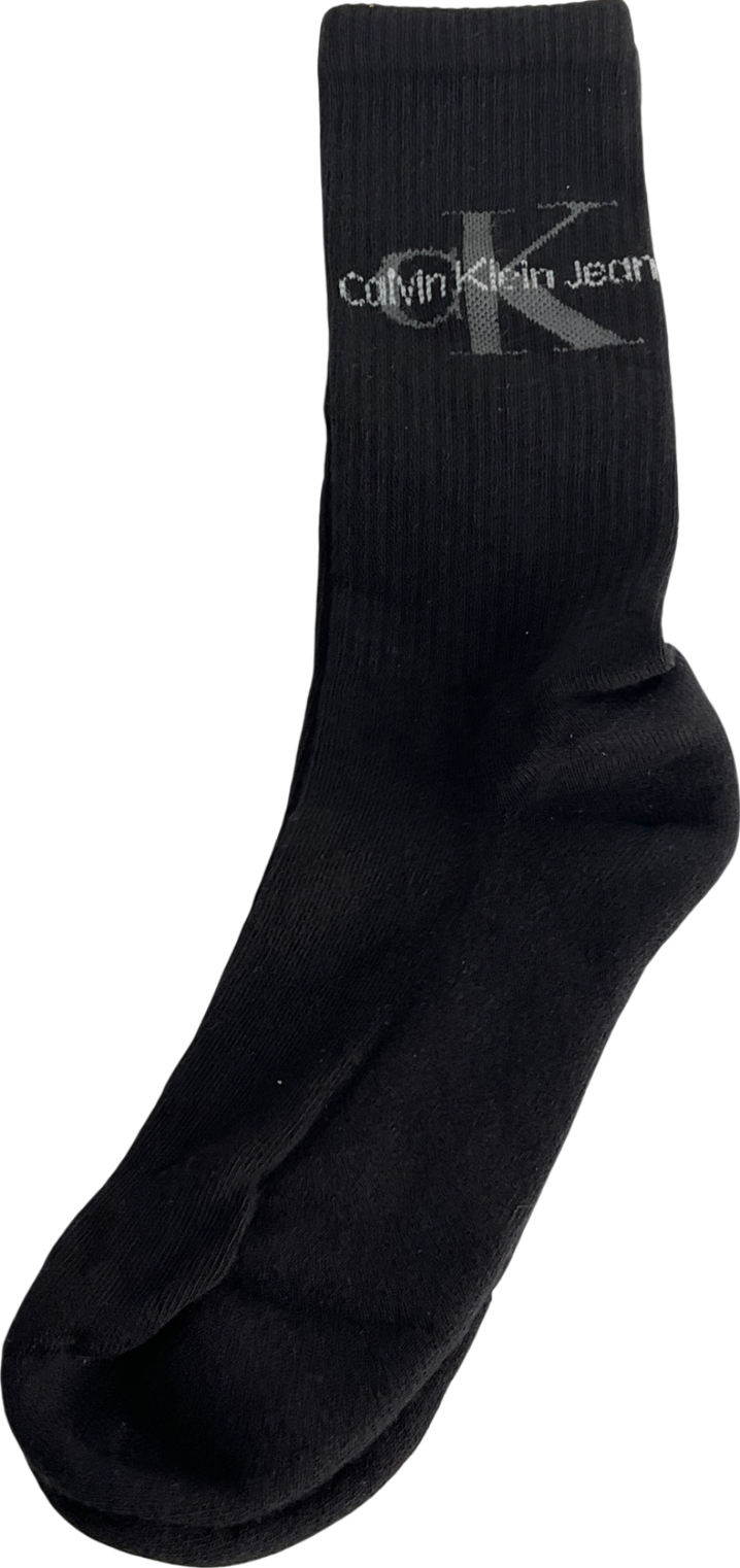 Calvin Klein Black Ribbed Socks Onesize