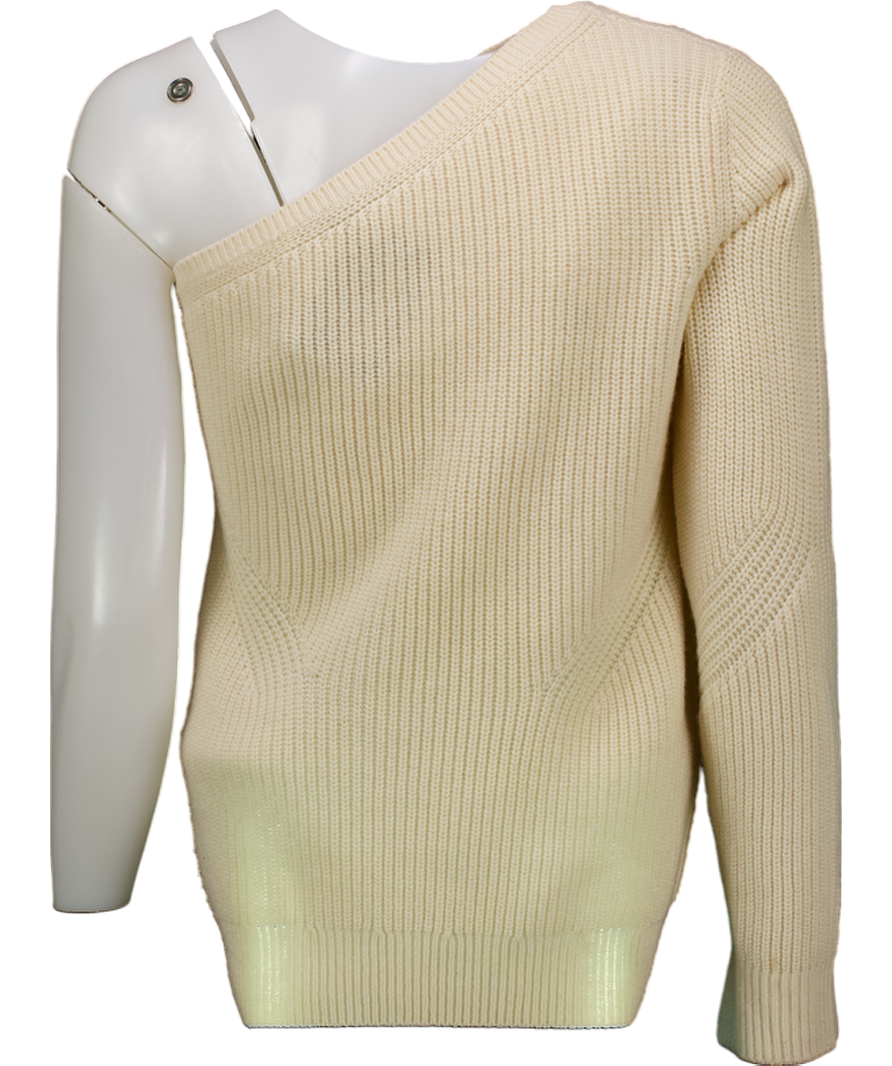All Saints Cream One Sleeve Ribbed Jumper UK XS