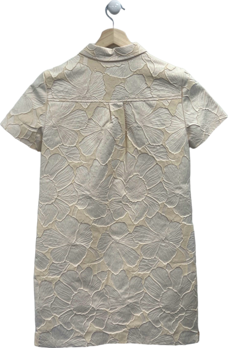 Banana Republic Beige Floral Textured Dress UK XS