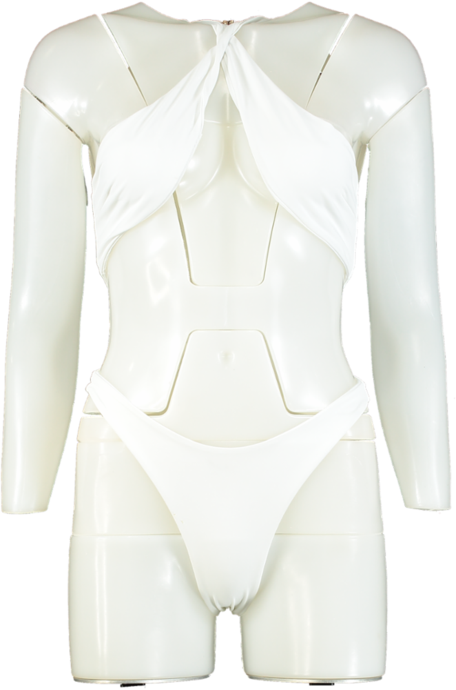 ALT White Cut-out Swimsuit UK S