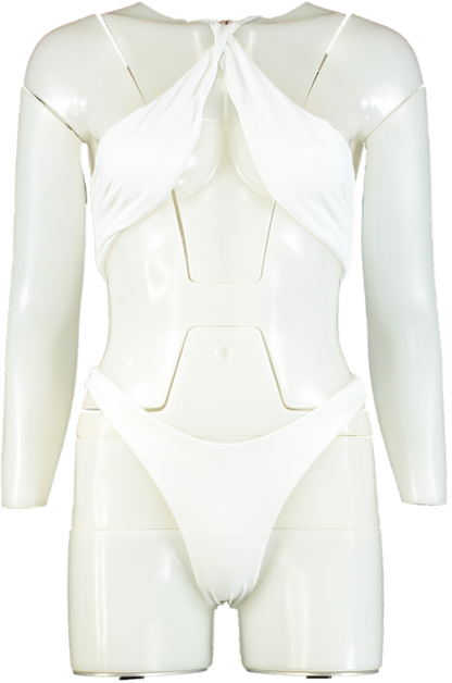 ALT White Cut-out Swimsuit UK S