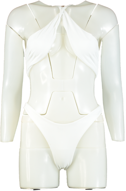 ALT White Cut-out Swimsuit UK S