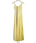 Rare London Butter Yellow Curved Drop Waist Maxi Dress UK 6