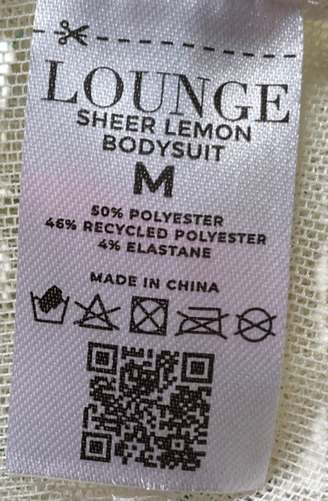 Lounge Underwear Lemon Print White Lace Bodysuit UK M