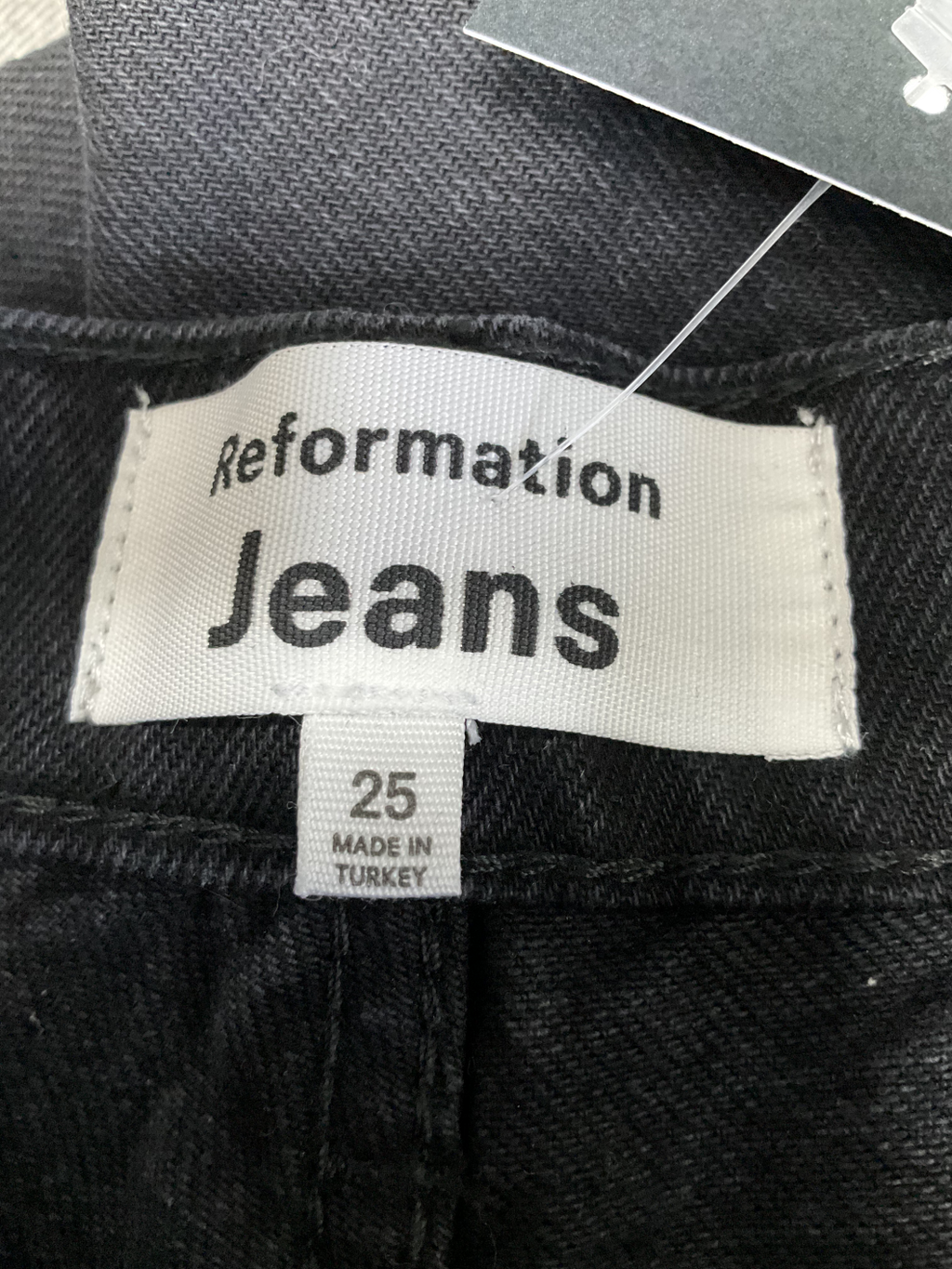 Reformation Black Wilder High Rise Wide Leg Jeans W25