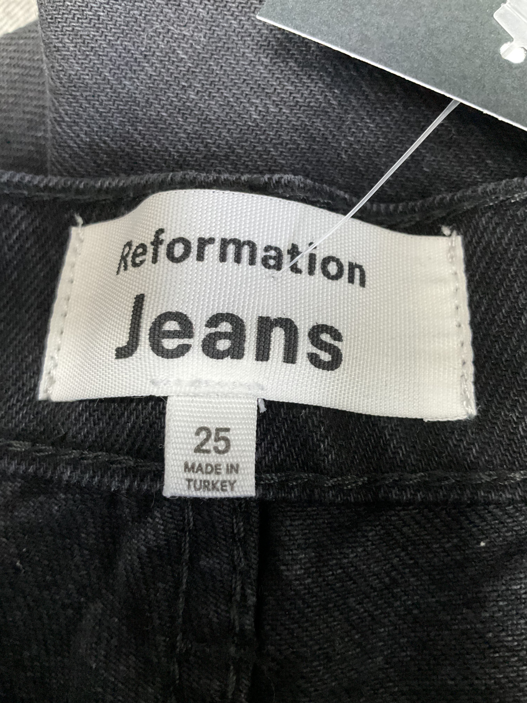 Reformation Black Wilder High Rise Wide Leg Jeans W25