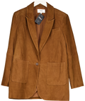Ba&sh Tan Brown Mosty Suede Blazer Sz1 UK S