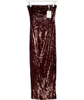 PRETTY LAVISH Red Wine Gene Sequin Midaxi Dress UK 6