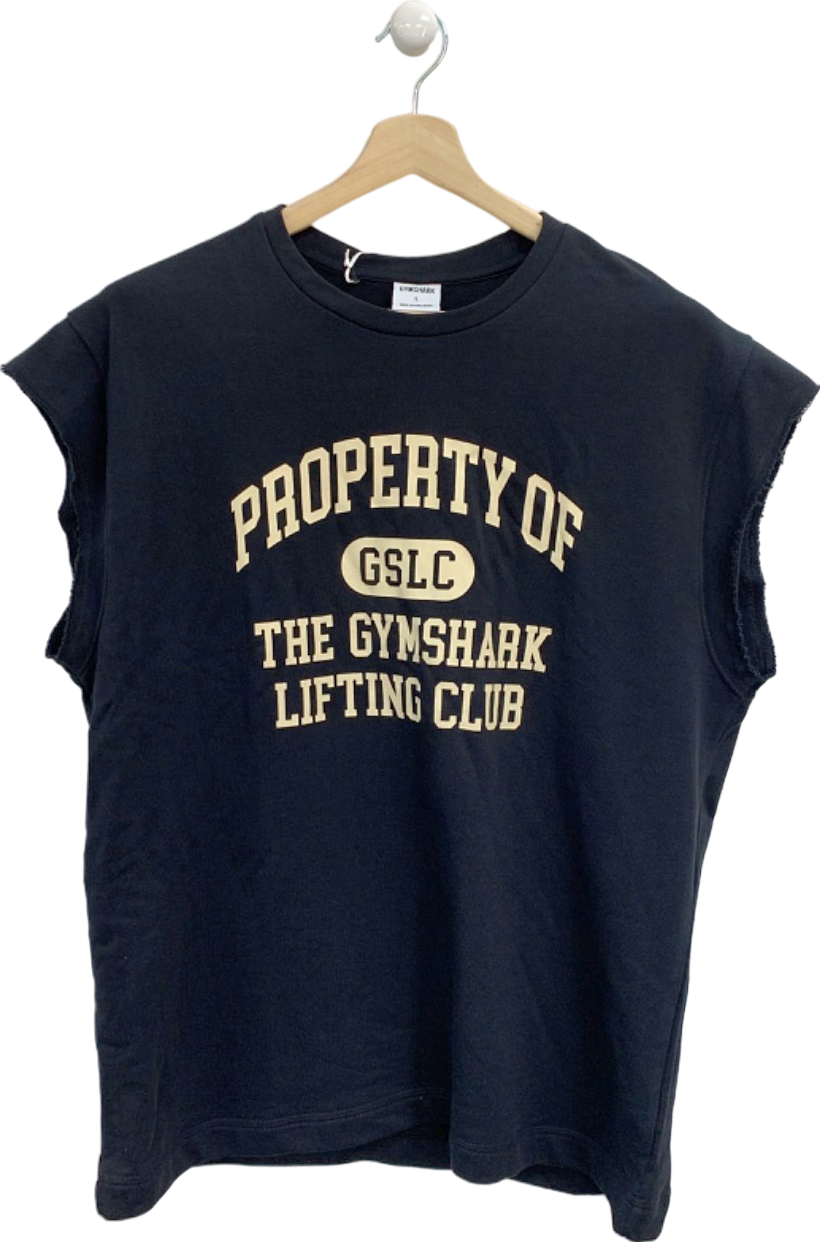 Gymshark Black Graphic Cut Off T-Shirt L