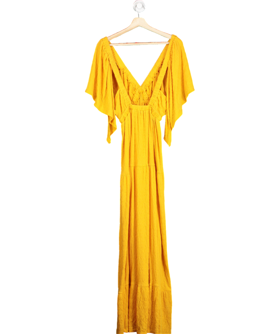 Free People Yellow La La Maxi Dress UK L