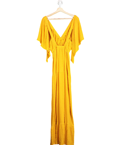 Free People Yellow La La Maxi Dress UK L