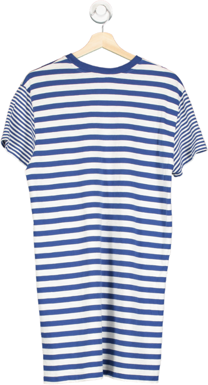 Polo Ralph Lauren Blue Striped Embroidered Polo Pony Logo T-Shirt Dress UK S