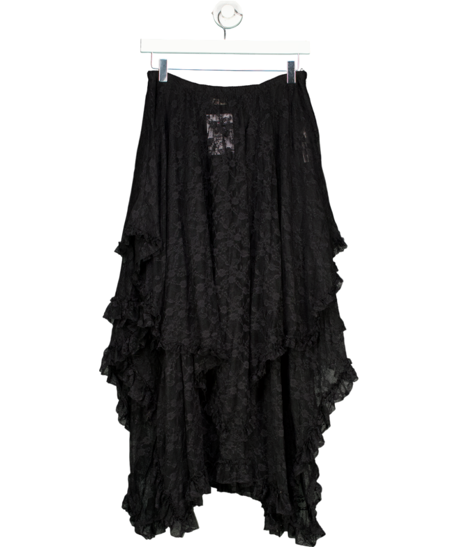 Free People Black French Courtship Half Slip UK M