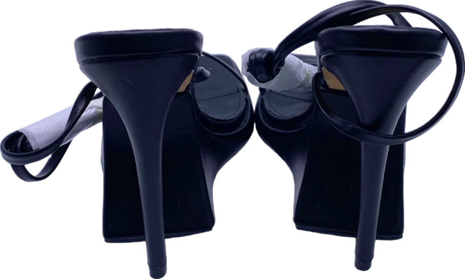 EGO Black Superlit Strappy Heels UK 4