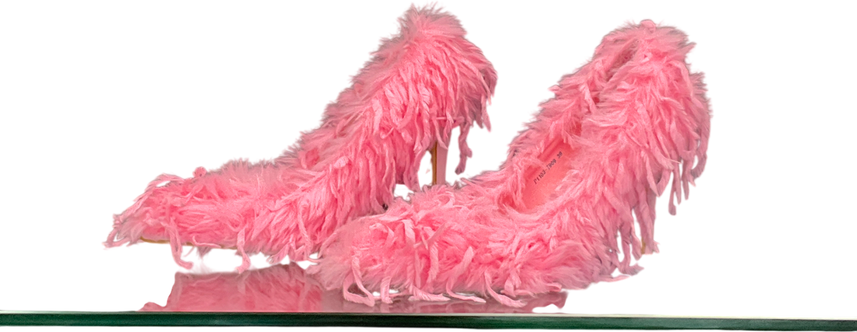 SIMMI Pink Faux Feathered Court Shoes UK 6 EU 39 👠
