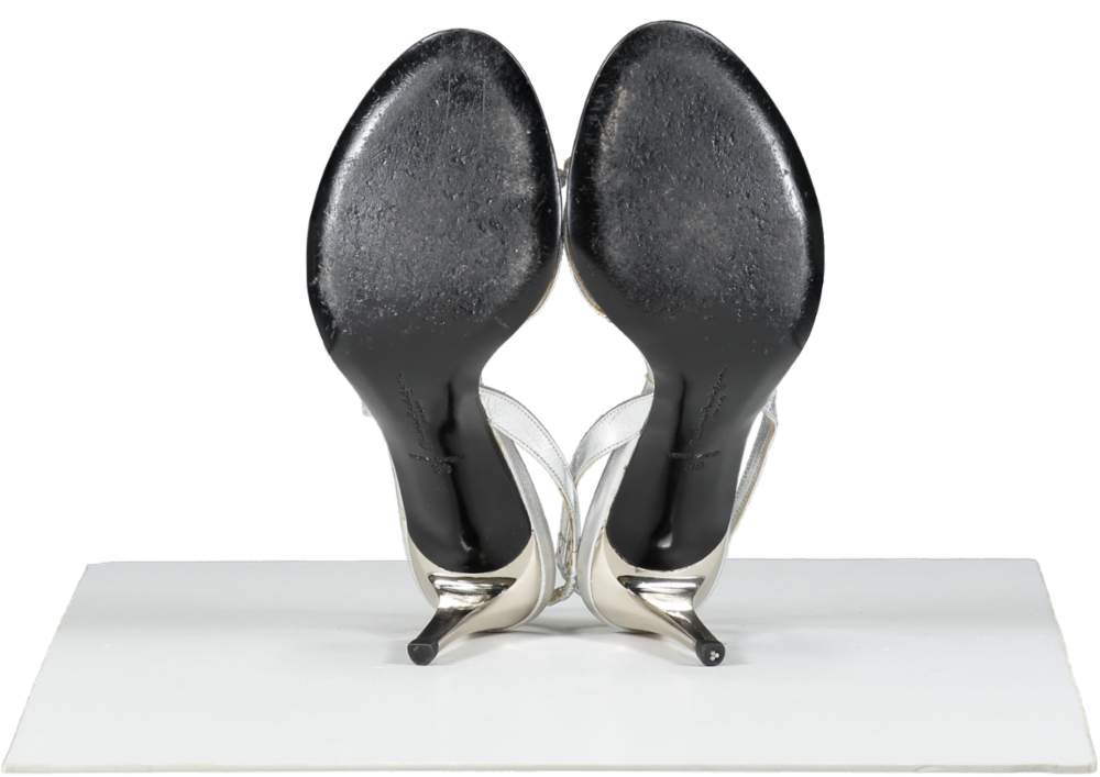 Mario Bologna Metallic Dimante Buckle Sandal UK 6 EU 39 👠