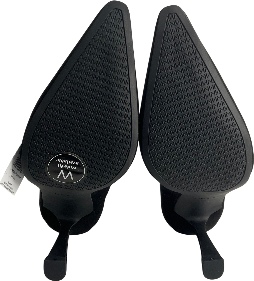 Next Black Forever Comfort® Leather Chisel Toe Heel Court Shoes UK 4 EU 37 👠