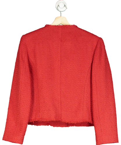 MANGO Red Tweed Jacket With Pockets UK L