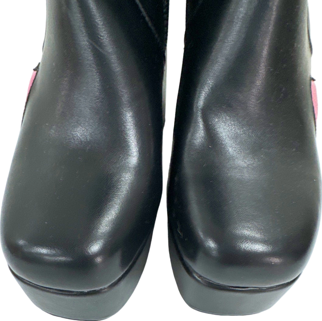 La MODA Black/Pink Heart Detail Platform Boots EU 41 UK 8