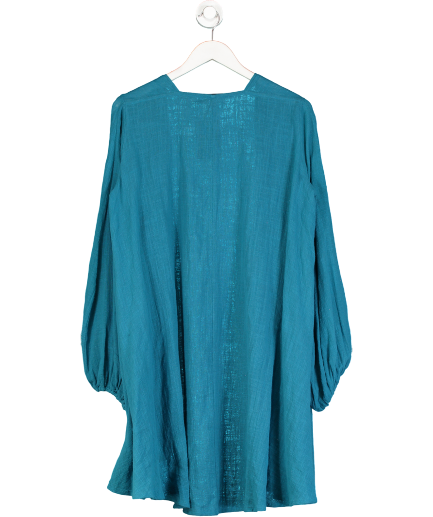 Kalita Blue Gaia Cotton Mini Wrap Dress UK XS/S